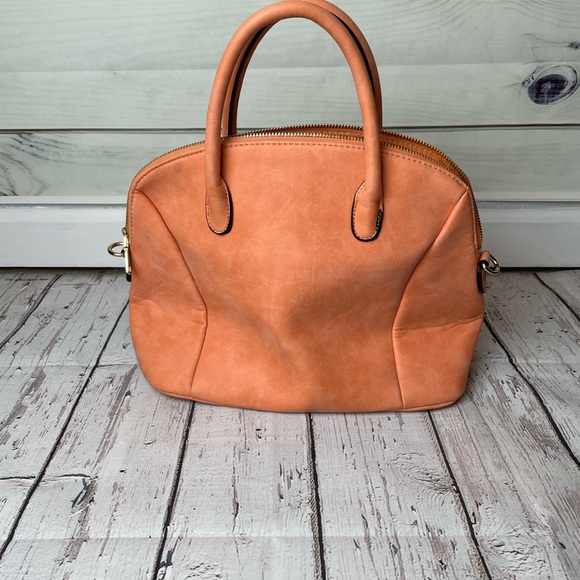Moda Handbags - MODA soft Orange Pleather crossbody Handbag